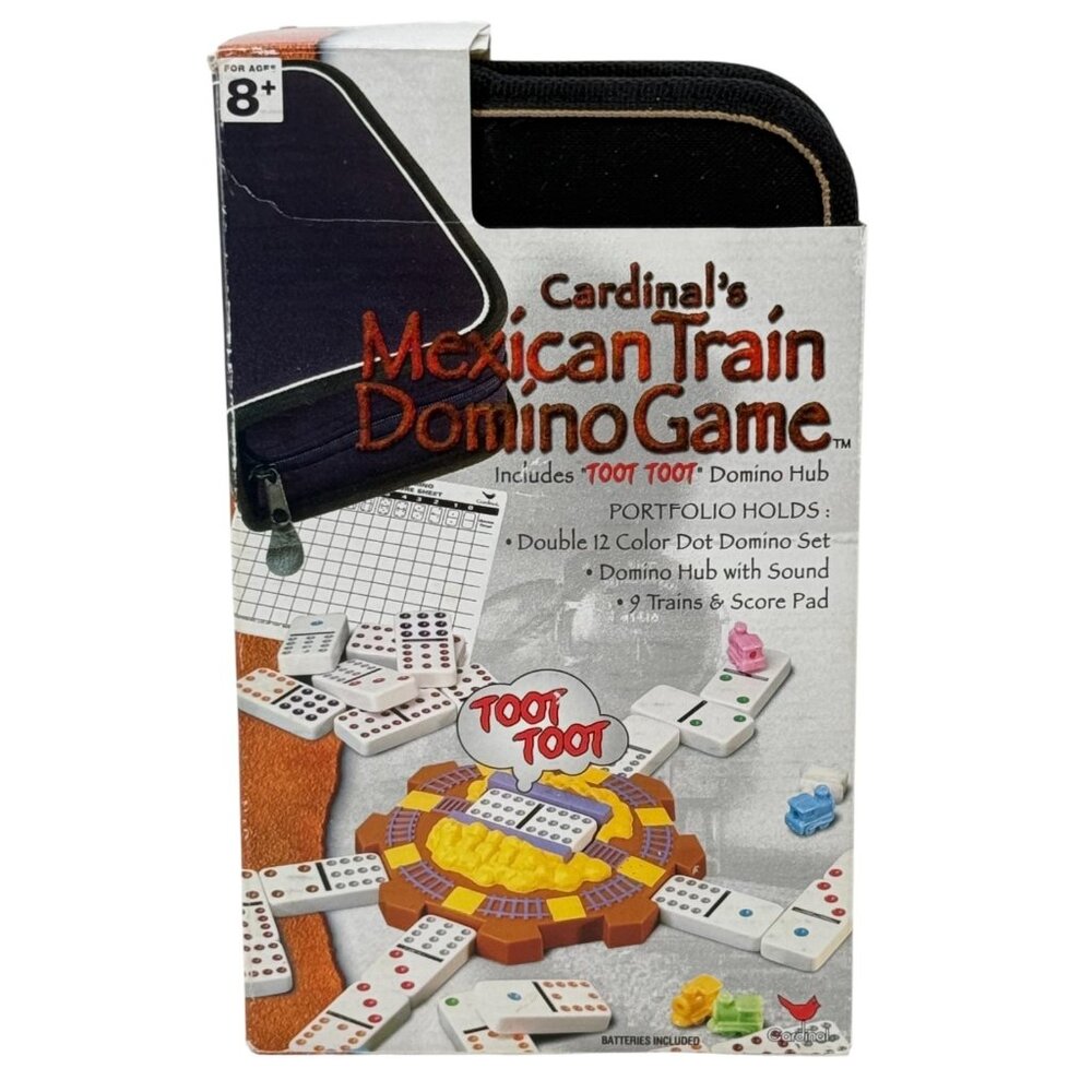 Cardinal's Mexican Train Domino Game Toot Toot Hub Portfolio Double 12 Open Box